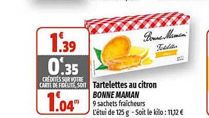 tartelettes au citron bonne maman