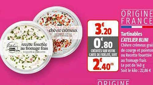 tartinables l'atelier blini