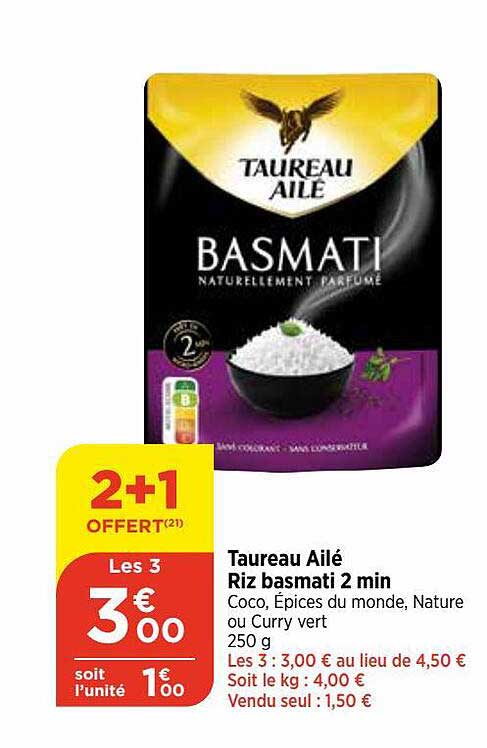 taureau ailé riz basmati 2 min
