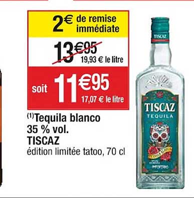 tequila blanco 35% vol. tiscaz