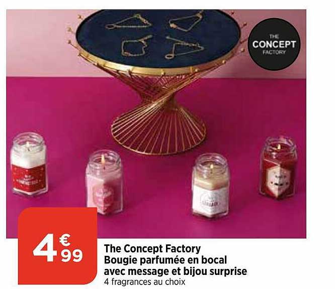 the concept factory bougie parfumée en bocal avec message et bijou surprise