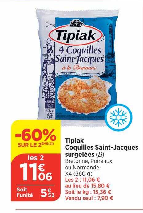 tipiak coquilles saint-jacques surgelées