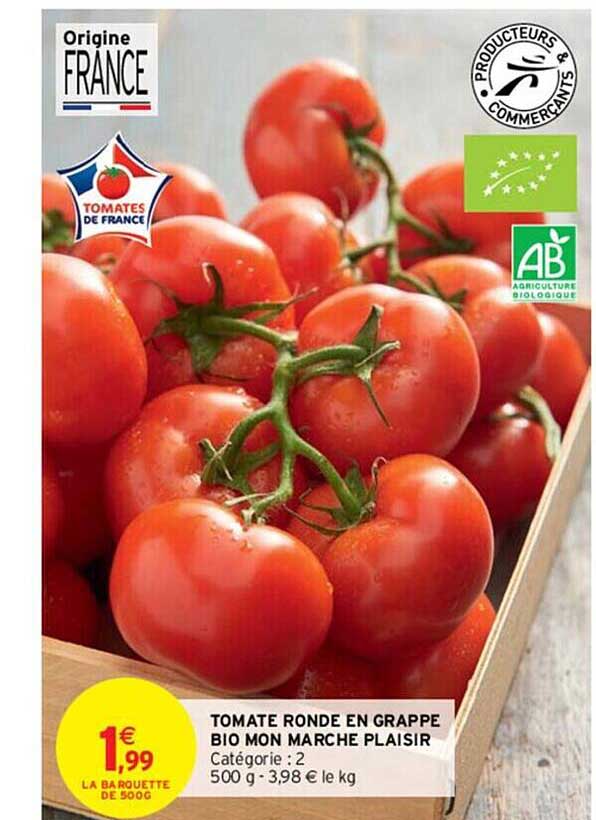 tomate ronde en grappe bio mon marché plaisir