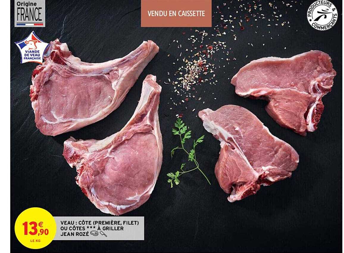 veau : côte (première, filet ou côtes *** à griller jean rozé