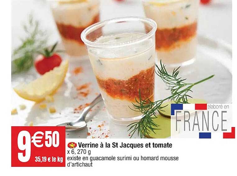 verrine à la st jacques et tomates