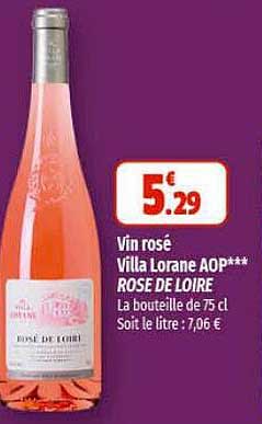 vin rosé villa lorane aop rose de loire