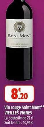Vin Rouge Saint Mont Vieilles Vignes