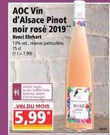 aoc vin d'alsace pinot noir rosé 2019