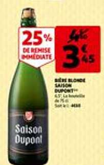 Bière Blonde Saison Dupont 25% De Remise Immédiate