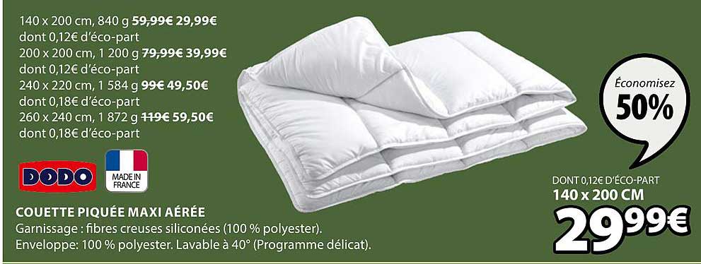 couette piquée maxi aérée