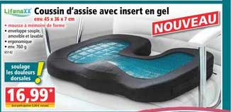 coussin d'assise avec insert en gel