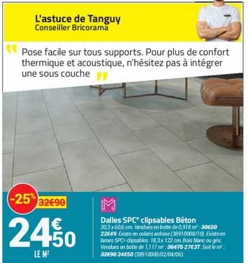 dalles spc clipsables béton