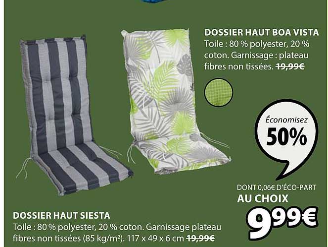 dossier haut boa vista dossier haut siesta