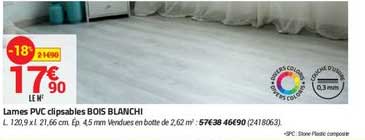 lames pvc clipsables bois blanchi