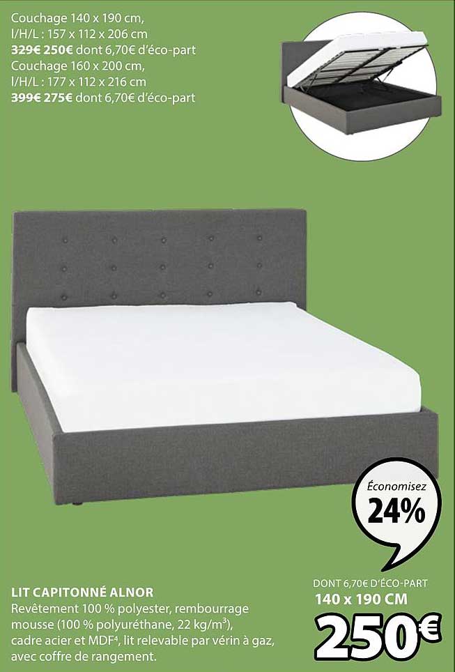 Lit Capitonné Alnor
