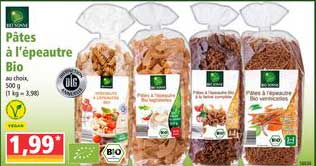 pâtes à l'épeautre bio