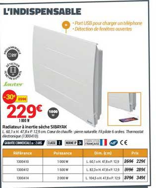 Radiateur à Inertie Sèche Sibayak