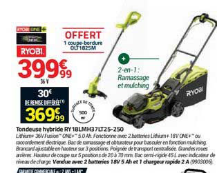 Tondeuse Hybride Ry 18lmh37lt25 250