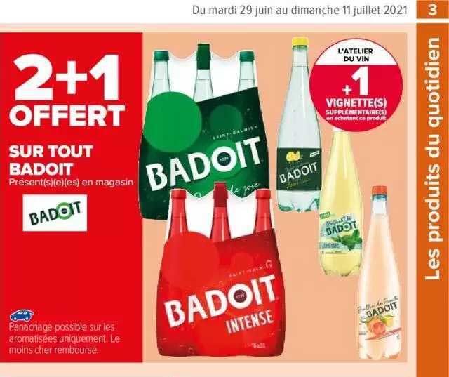 2+1 Offert Sur Tout Badoit