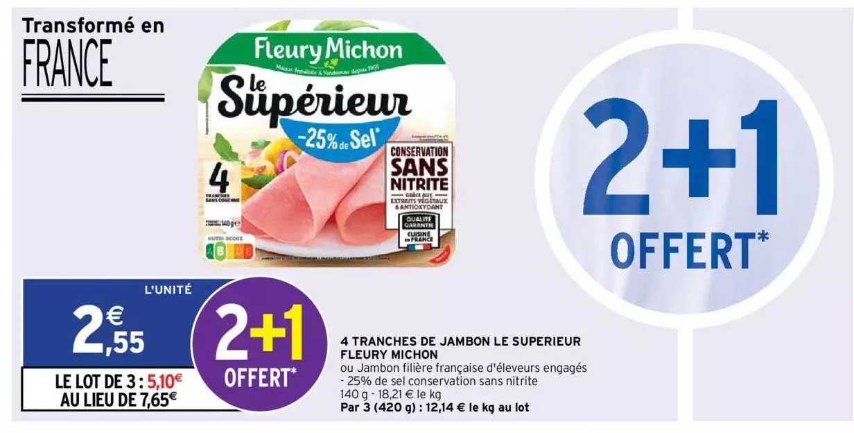 4 tranches de jambon le supérieur fleury michon