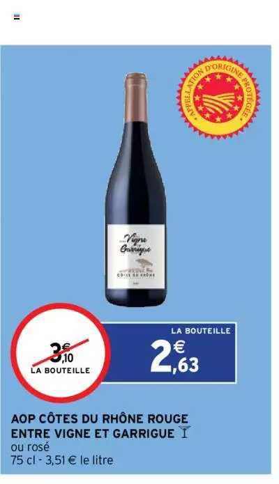 aop côtes du rhône rouge entre vigne et garrigue