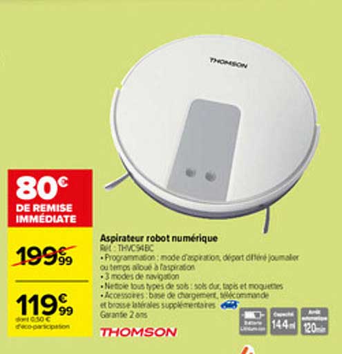Aspirateur Robot Numérique Thomson