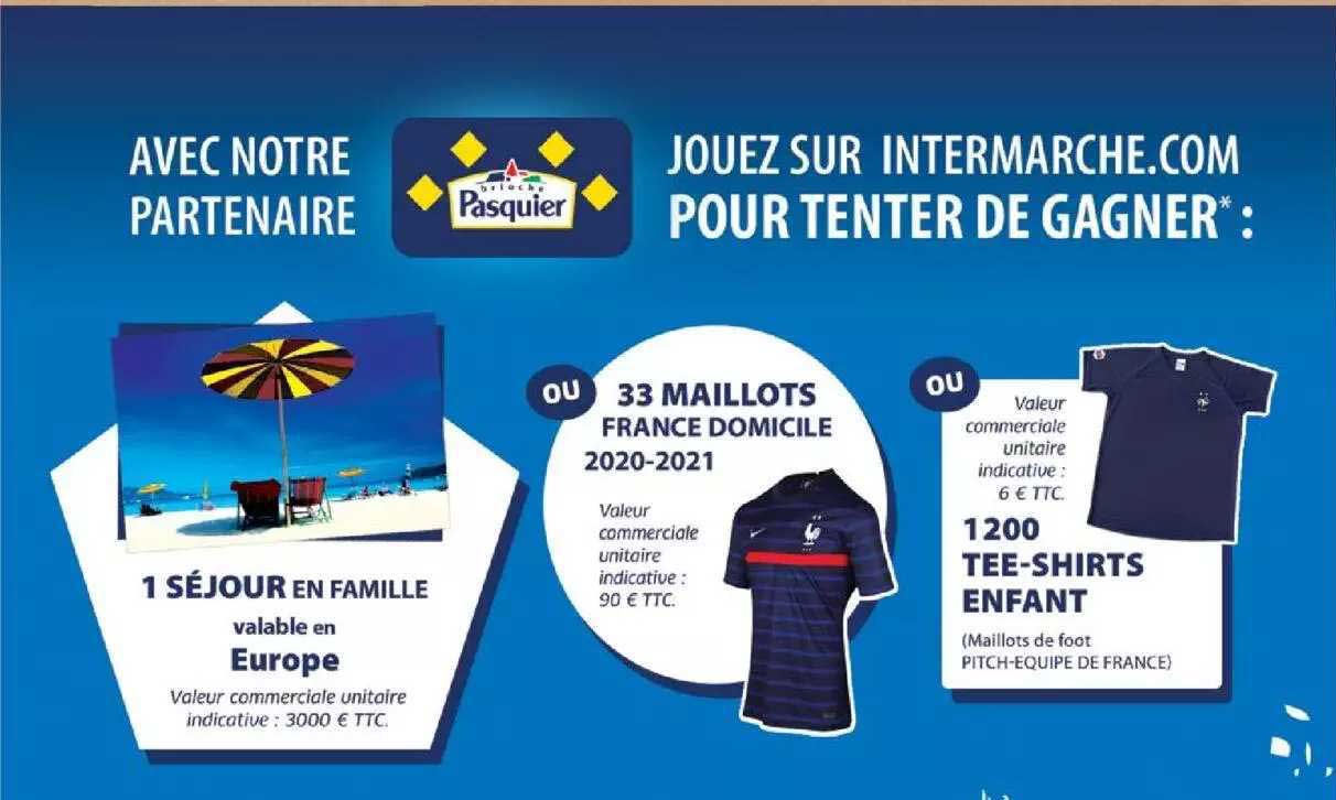 avec notre partenaire 1 séjour en famille ou 33 maillots ou 1200 tee-shirts enfant