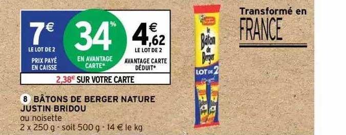 bâtons de berger nature justin bridou