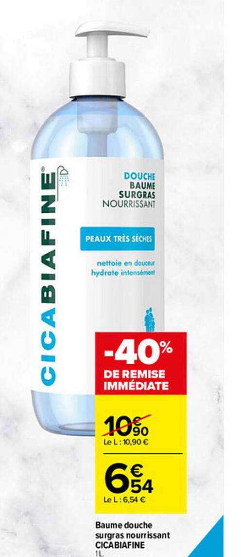 Baume Douche Surgras Nourrissant Cicabiafine