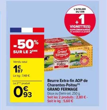 Beurre Extra-fin Aop De Charentes-poitou Grand Fermage