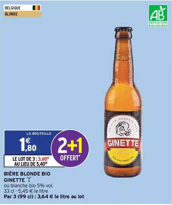 bière blonde bio ginette