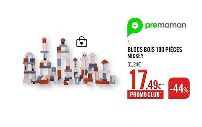 blocs bois 100 pièces mickey premaman