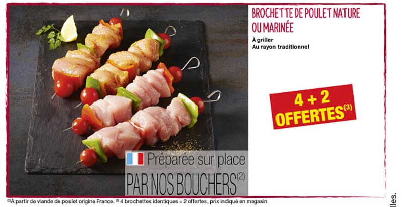 Brochette De Poulet Nature Ou Marinée