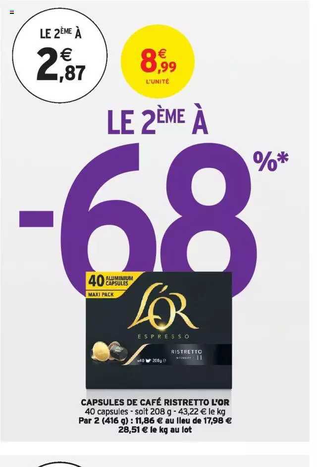 Capsules De Café Ristretto L'or