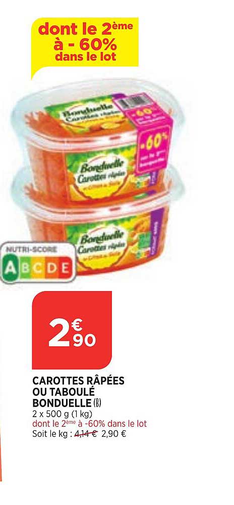 Carottes Râpées Ou Taboulé Bonduelle