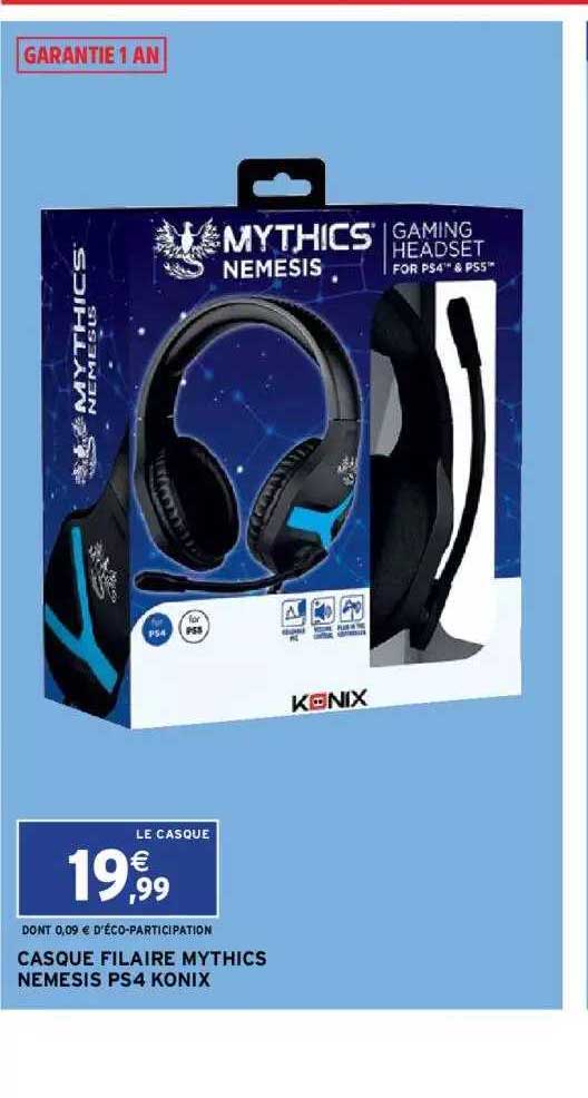 casque filaire mythics nemesis ps4 konix