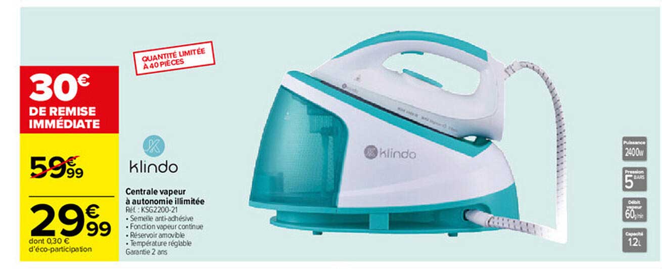 centrale vapeur à autonomie illimitée klindo