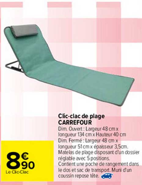 clic-clac de plage carrefour