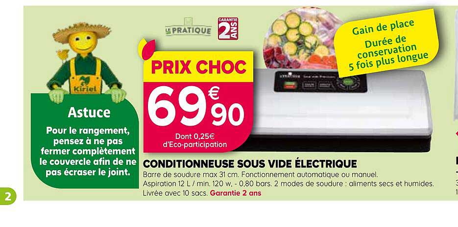 conditionneuse sous vide électrique le pratique
