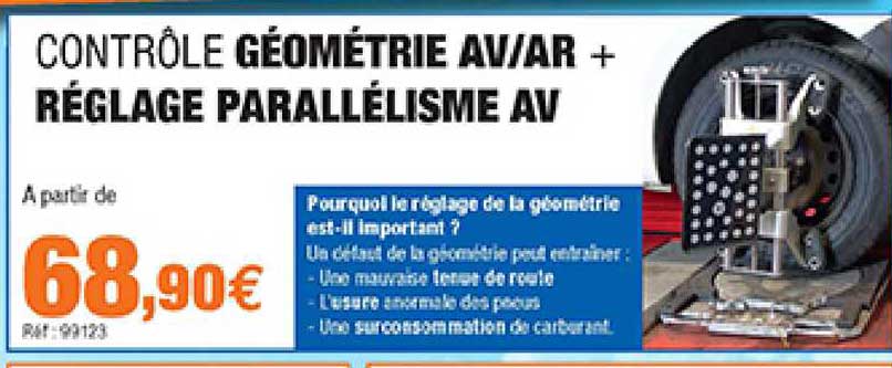 contrôle géométrie av-ar réglage parallélisme av