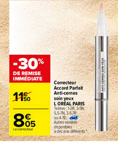 correcteur accord parfait anti-cernes soin yeux l'oréal paris
