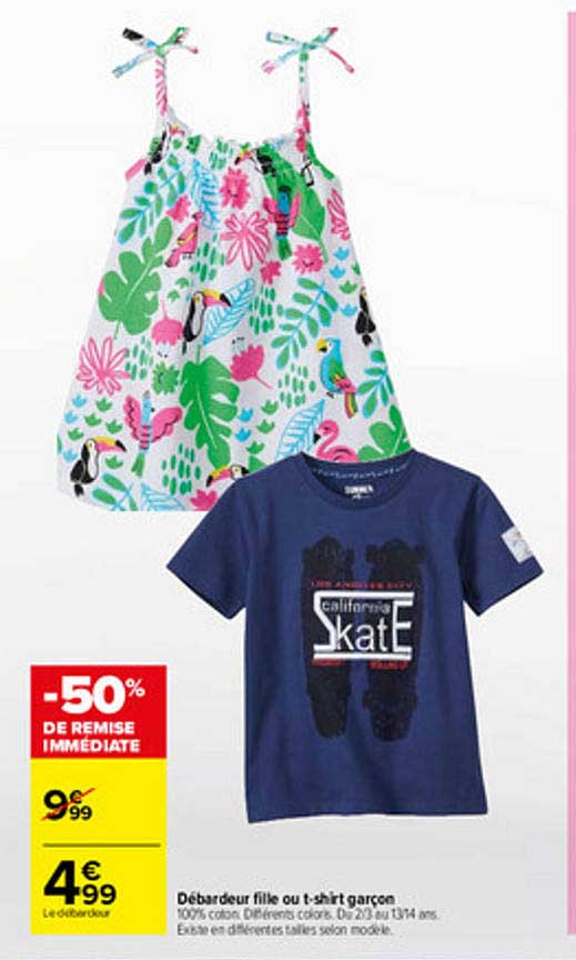 débardeur fille ou t-shirt garçon