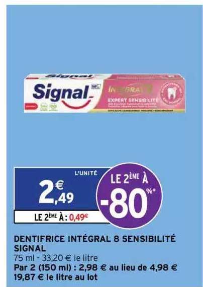 dentifrice intégral 8 sensibilité signal