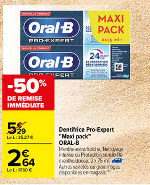 dentifrice pro-expert "maxi pack" oral-b