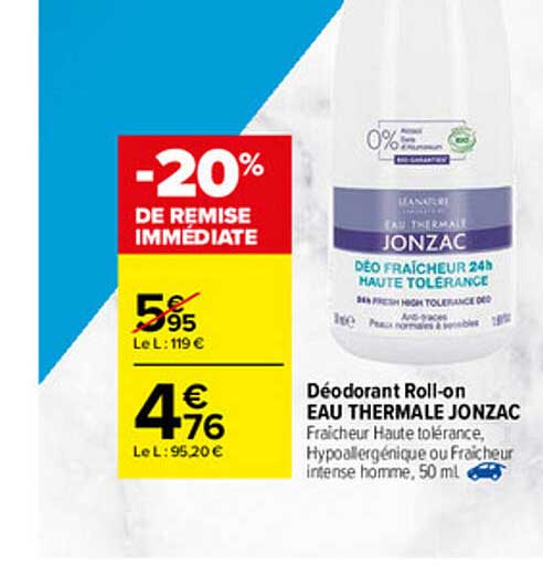 déodorant roll-on eau thermale jonzac