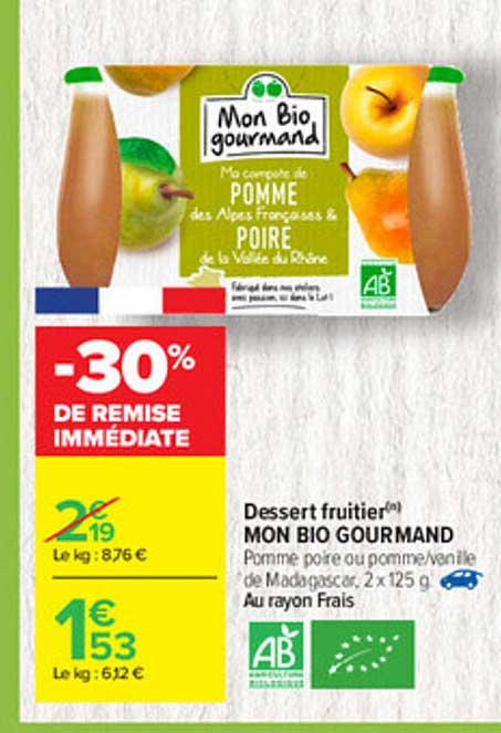 dessert fruitier mon bio gourmand