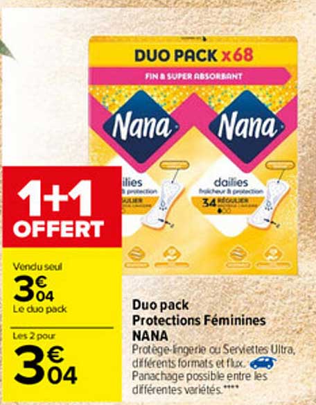 duo pack protections féminines nana