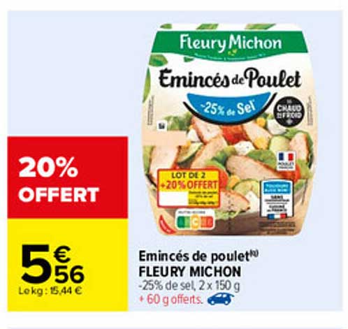 emincés de poulet fleury michon