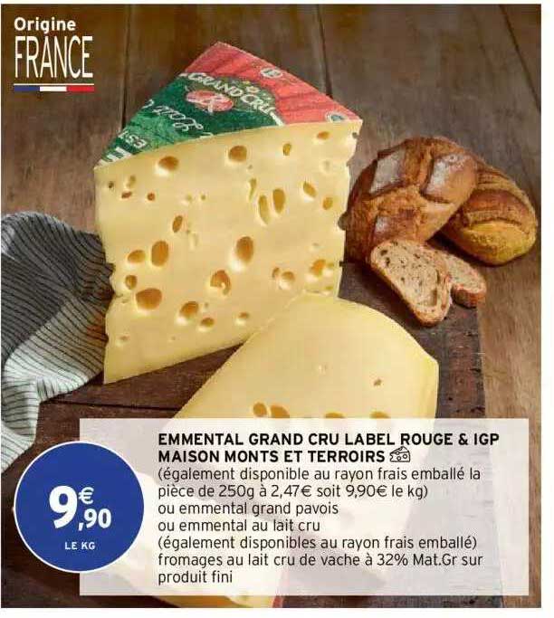 emmental grand cru label rouge & igp maison monts et terroirs