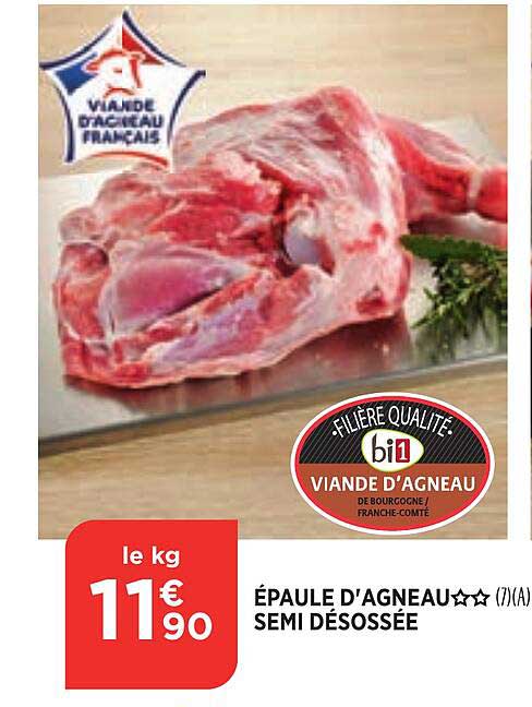 épaule d'agneau semi désossée